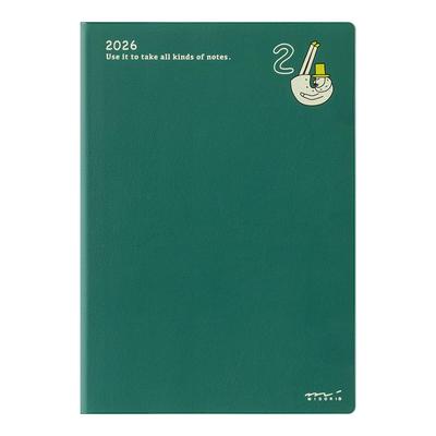 Карманный дневник Midori, 2026, B6, Недельный, Узор «Старик», 22376006 (Начинается в январе 2026 года)