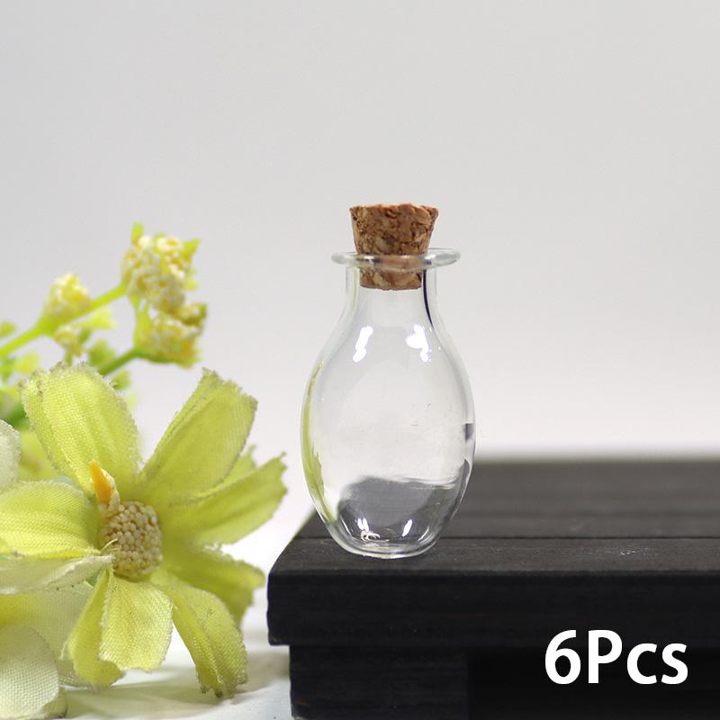 6 шт. Мини-стеклянные бутылки с пробками-пробками, прозрачные бутылки с желаниями, подарки, цветные, счастливые, дрейфующие, пустые, крошечные банки, украшения