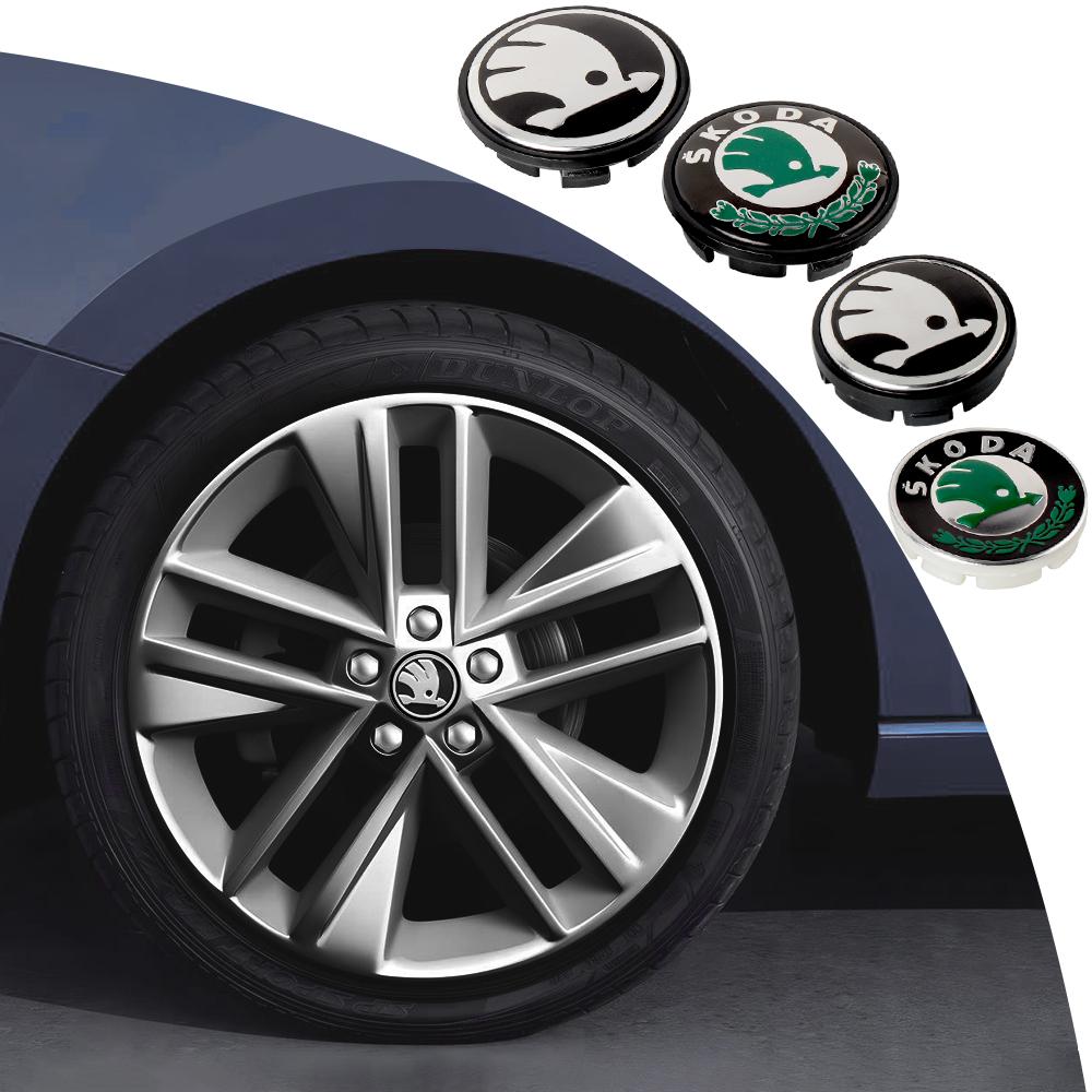 55/65mm Car Styling Wheel Center Rim Cover Badge Sticker For Skoda Rapid Octavia A5 RS Kodiaq Fabia A7 Octavia Rapid Scala VII
