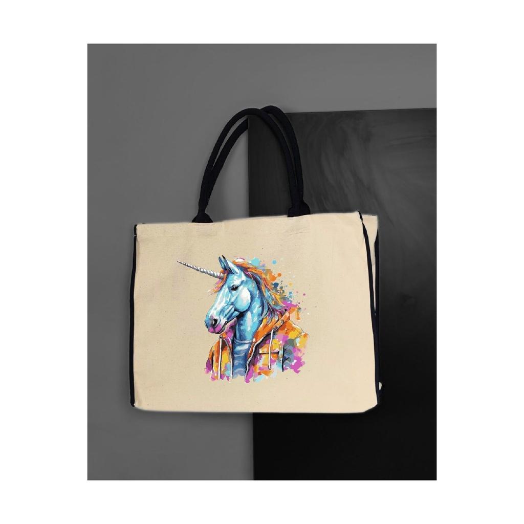 Eiz And Single Unicorn Design Cloth Bag