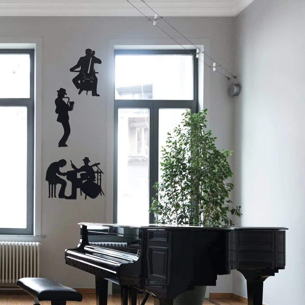 1 комплект музыкальных металлических настенных украшений в стиле джаз саксофон, стильный декор для домашнего интерьера, идеально подходит для любителей музыки