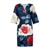 Женское летнее платье с ретро-цветочным принтом, V-образным вырезом и короткими рукавами, легкое дышащее платье