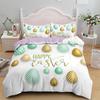Easter Egg Duvet Cover Set Cartoon Cute Egg Bedding Set Happy Easter Theme Comforter Cover For Kids Teens Microfiber Bedclothes