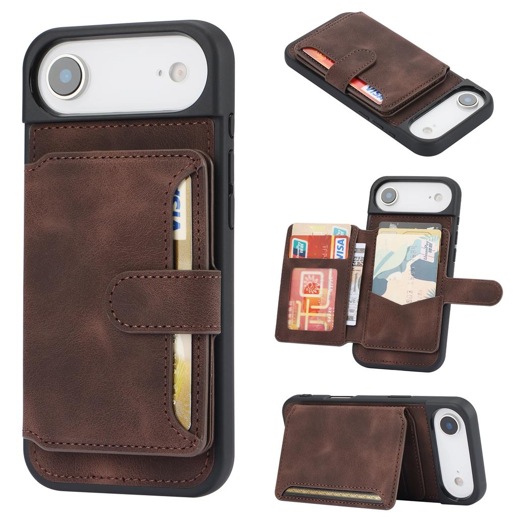 For iPhone Air Case Wallet Card Slot TPU+PU Leather Back Phone Cover