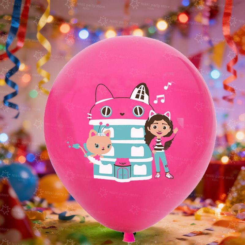 Gabby Dollhouse Balloons 12inch Gabbys Cat Birthday Decoration Latex Ballon Balloon Party Favors Round Ball DIY Decorations