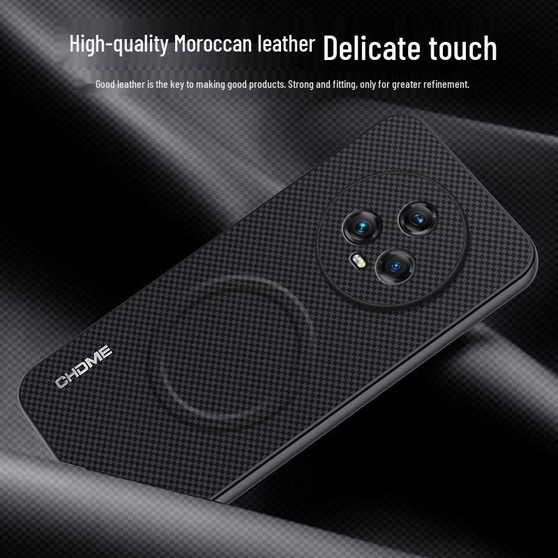 Противоударный чехол для Honor Magic5 Pro: Высококачественное полное покрытие, простой стиль, с магнитной застежкой и текстурой с логотипом