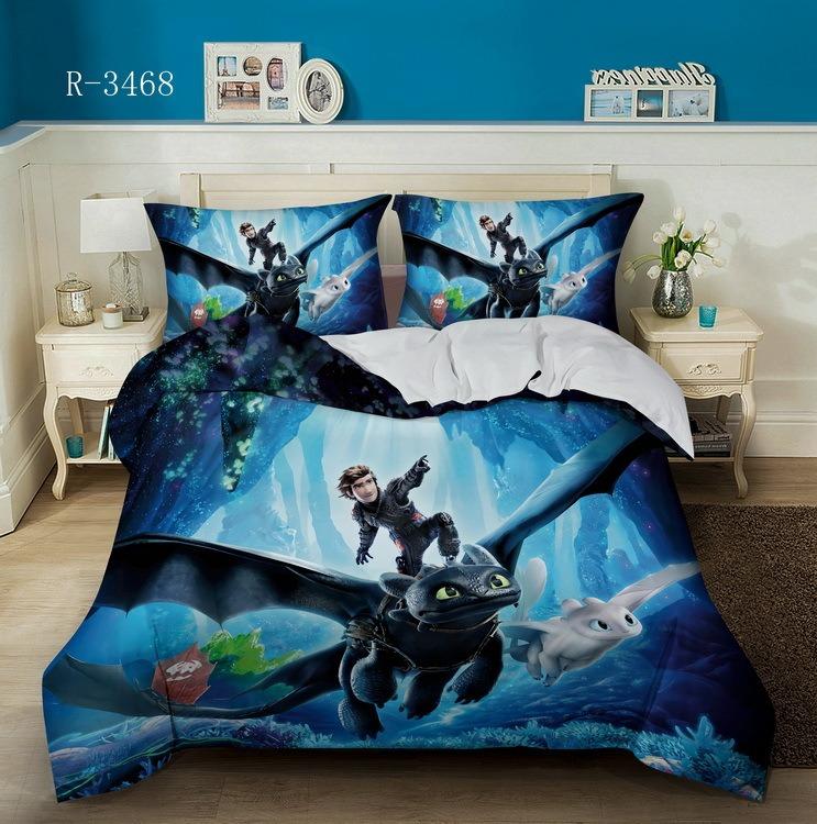 Funny T-Toothless Duvet Cover Pillowcase Bedding Set Adult Boy Girl Bedroom Decoration Children Gift Single Double Large Size
