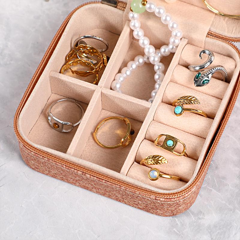 1 шт. органайзер на молнии с винтажным цветочным принтом, портативная квадратная легкая шкатулка для ювелирных изделий, сережек, коробок для хранения