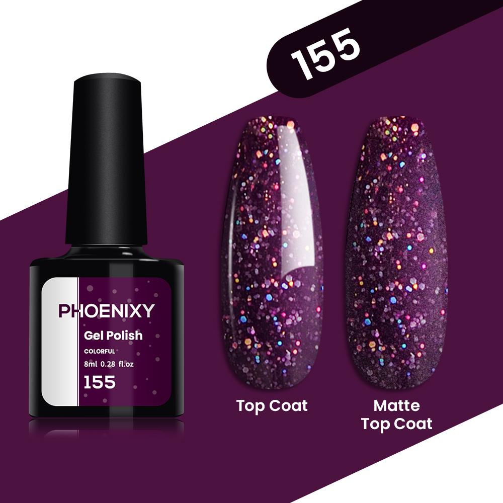 Гель-лак для ногтей PHOENIXY, 8 мл, 10 цветов, блестящий лак для гибридного маникюра, замачиваемый в салоне, домашний дизайн «сделай сам»