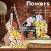 Mini Piano Violin Building Blocks Musical Instrument Preserved Flower Waterfall DIY Bricks Toys Children's Holiday Gifts