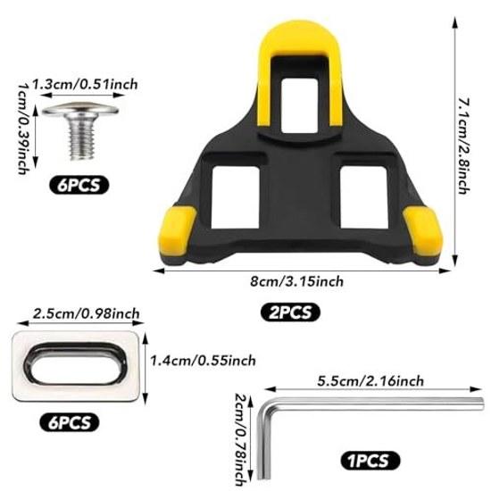 Bicycle SPD cleat set compatible Shimano SPD-SL system SH10 SH11 SH12 3-hole cycling shoes road bike binding pedals durable non-slip.