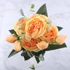 30cm Rose Pink Silk Peony Artificial Flowers Bouquet 5 Big Head and 4 Bud Cheap Fake Flowers for Home Wedding Decoration Indoor KTY