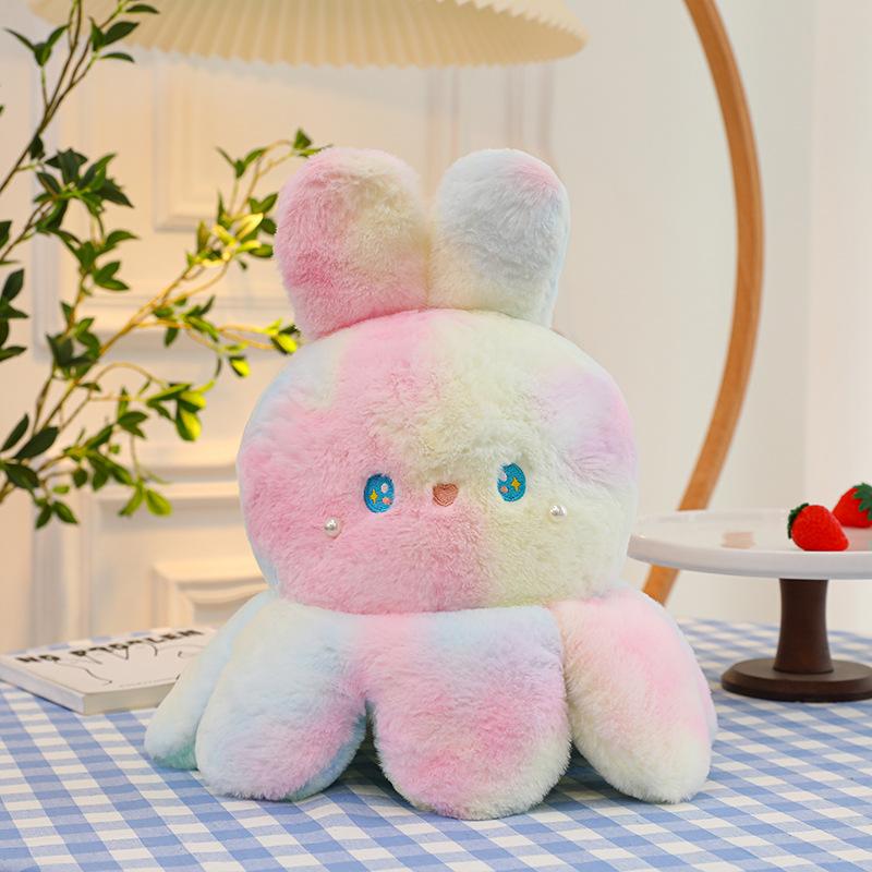 Double-sided Octopus Rabbit Plush Toy Colorful Rabbit Flip Face Octopus Doll