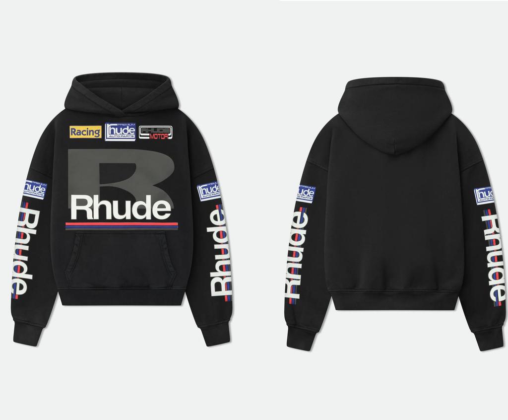 Толстовка с капюшоном RHUDE 25SS Геометрическая - Модная мужская куртка в европейском и американском стиле