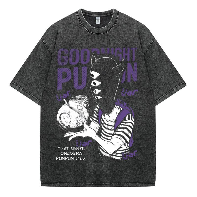 Oyasumi Goodnight Punpun God Tanaka Manga Vintage Washed Tshirts Men Women Clothing Fashion Harajuku Casual Oversized T Shirts