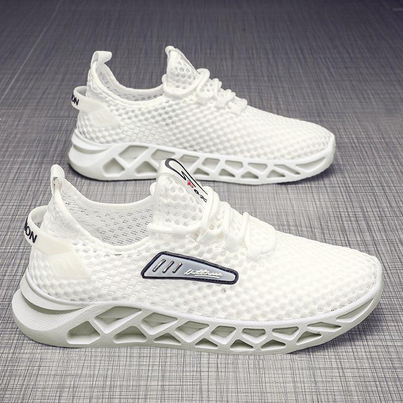 Сетчатая обувь мужская весенне-летняя модная обувь с отверстиями уличная для повседневной ходьбы мягкая подошва удобная спортивная обувь