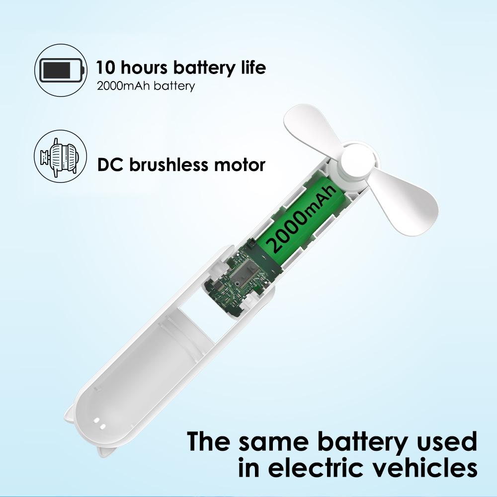 Мини-вентилятор Перезаряжаемый ручной вентилятор Складной маленький вентилятор с функцией Power Bank Летний охлаждающий вентилятор ZPG