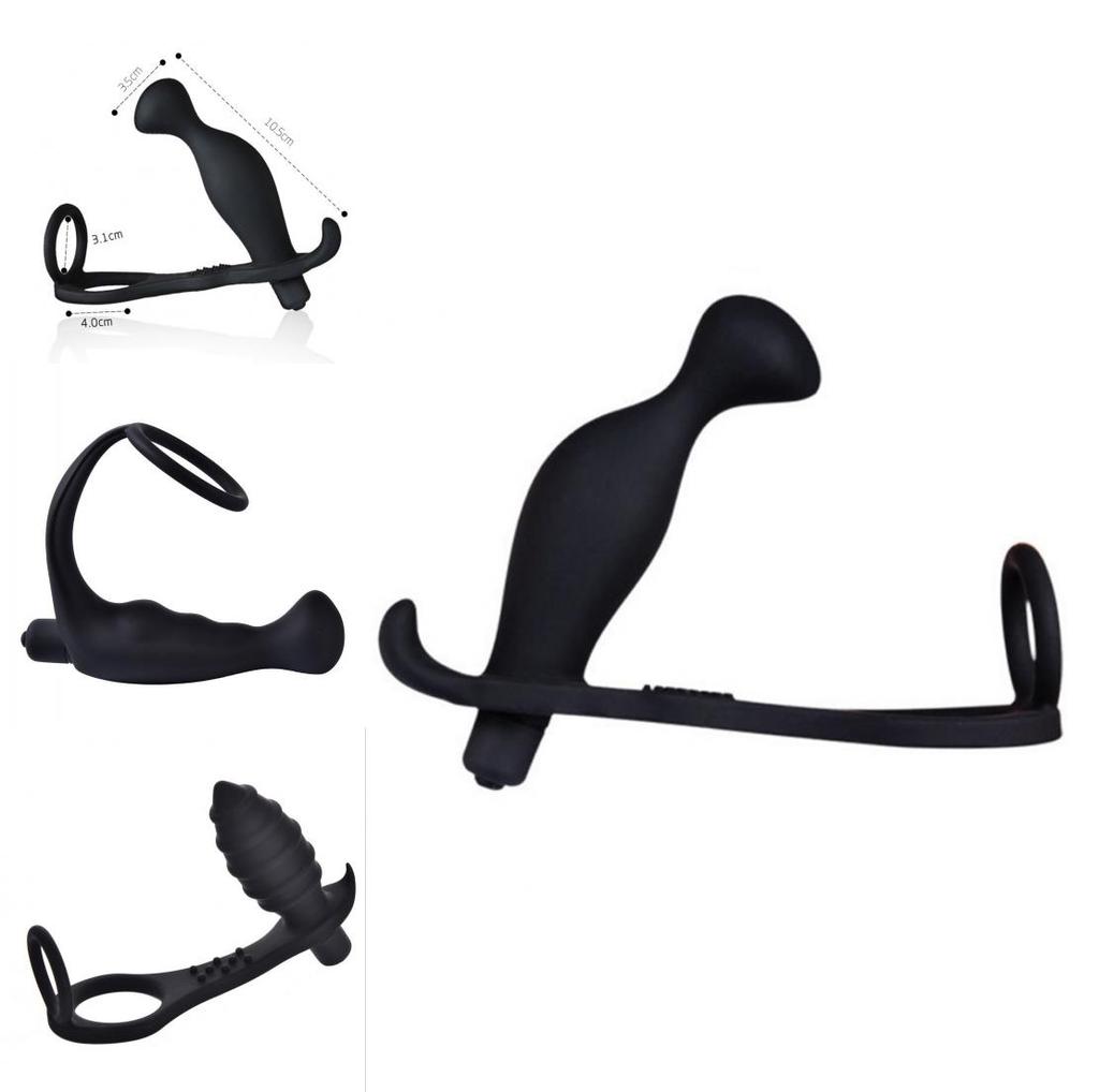 Вибратор Мужской Массаж Простаты Анальная Пробка Задержка Кольцо Мужской Секс-Игрушка