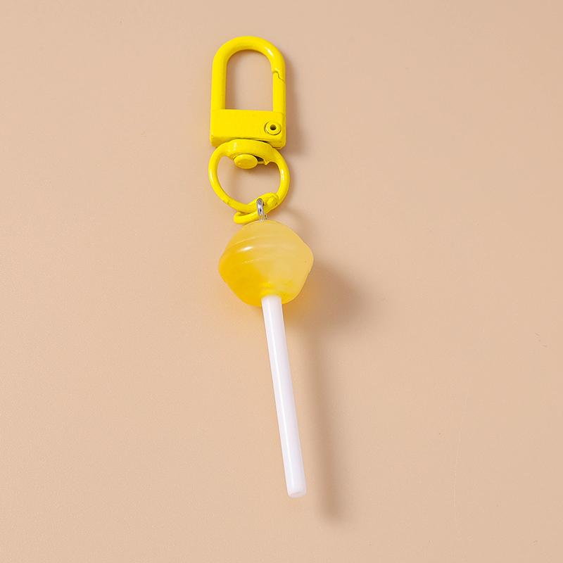 Cute Resin Candy Lollipop Keychain Mini 3D Simulation Food Key Rings for Women Girls Handbag Pendant DIY Kids Jewelry Gifts