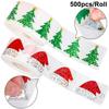 200-500Pcs Christmas Stickers Christmas Tree Santa Hat Self-Adhesive Gift Tags Pvc Gift Wrapping Seals Decals Party Decorations