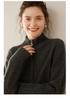 Women's Stand Collar Double Zipper Goat Cashmere Cardigan - Autumn/Winter Solid Color Knit