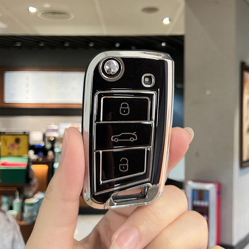 Чехол для ключа Volkswagen: Подходит для Sagitar, Tiguan L, Lamando, Bora, Polo, Tayron, Langyi, Golf 7.