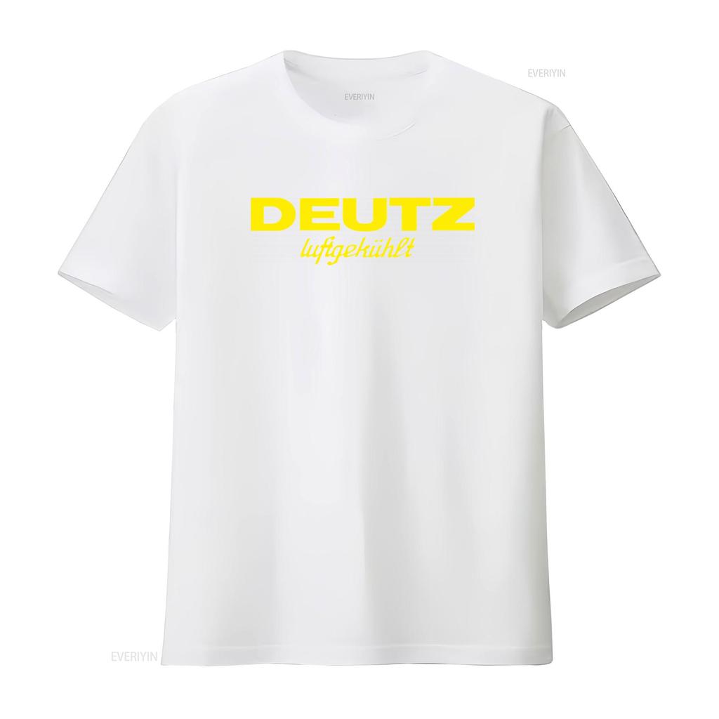 Винтажная футболка Deutz с воздушным охлаждением для мужчин Ретро-принт сельскохозяйственной техники винтажный Стирка повседневная дизайнерская одежда Дышащая