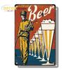 Винтажный металлический плакат с холодным пивом, ретро жестяная вывеска для напитков, бар, клуб, паб, настенная художественная декоративная тарелка для современного домашнего декора, эстетические подарки