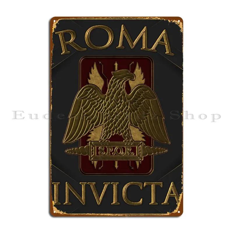 Spqr Roma Непобедимая Империя Металлическая Вывеска ЖивописьДизайны Кинотеатр Настенный Декор Настенное Покрытие Spqr Roma Жестяная Вывеска Постер