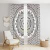 Beautiful Indian Bohemian Psychedelic Hippie Ombre Window Curtain Panels for Bedroom, Living, Balcony (Gray Passion Flower)