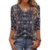 Women's T Shirt Print 3/4 Sleeve Daily Weekend Fashion Basic V- Neck Regular Top