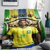 1PC Neymar Jr Patterned Flannel Blanket Suitable For All Seasons for Home Decor Warmth and Comfort Gifts Holiday Present