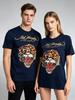 Ed Hardy от Christian Audigier Тигр с татуировкой с биркой M Унисекс рубашка Хлопок Оверсайз Большой размер