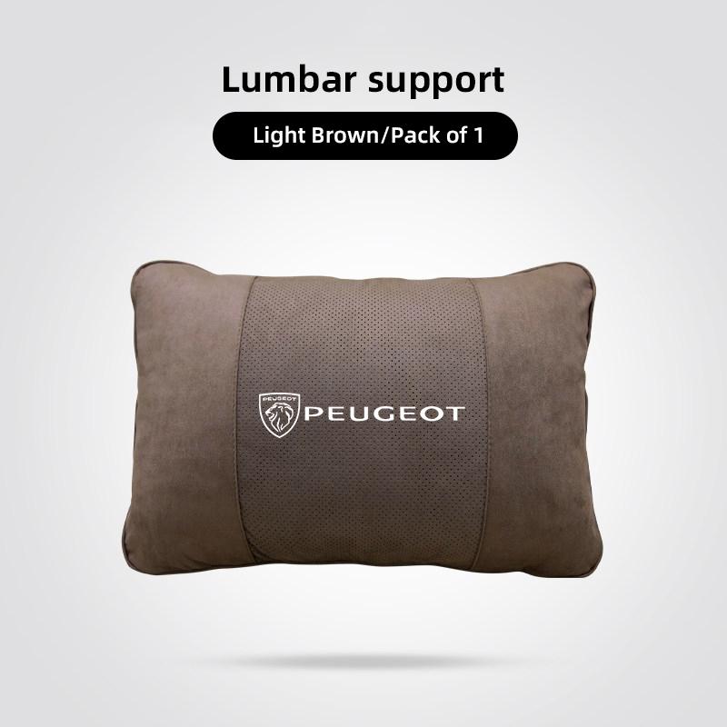 Suede Car Keychain Breathable Neck Pillow Memory Foam Lumbar Pillow For Peugeot 208 3008 308 508 607 106 406 407 307 206 301 408