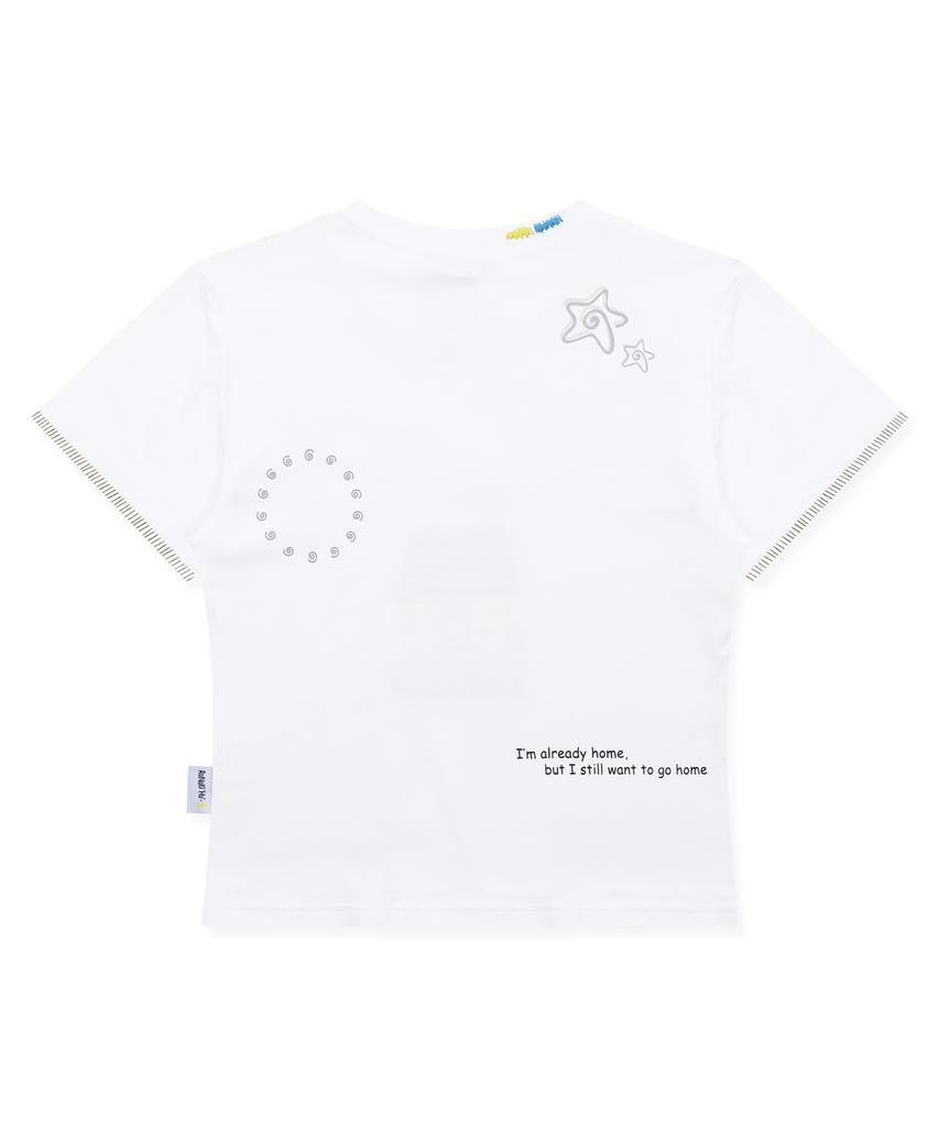 RuNaKi'Hu' Wxt098 Футболка с аппликацией 'Okaeri Check' (белый)