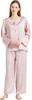Верх и низ длинные открытые розовые XL [KUMASEN] женская пижама, 100% шелк, сатин, комплект, домашняя одежда, рукава, не раздражают кожу, спереди,