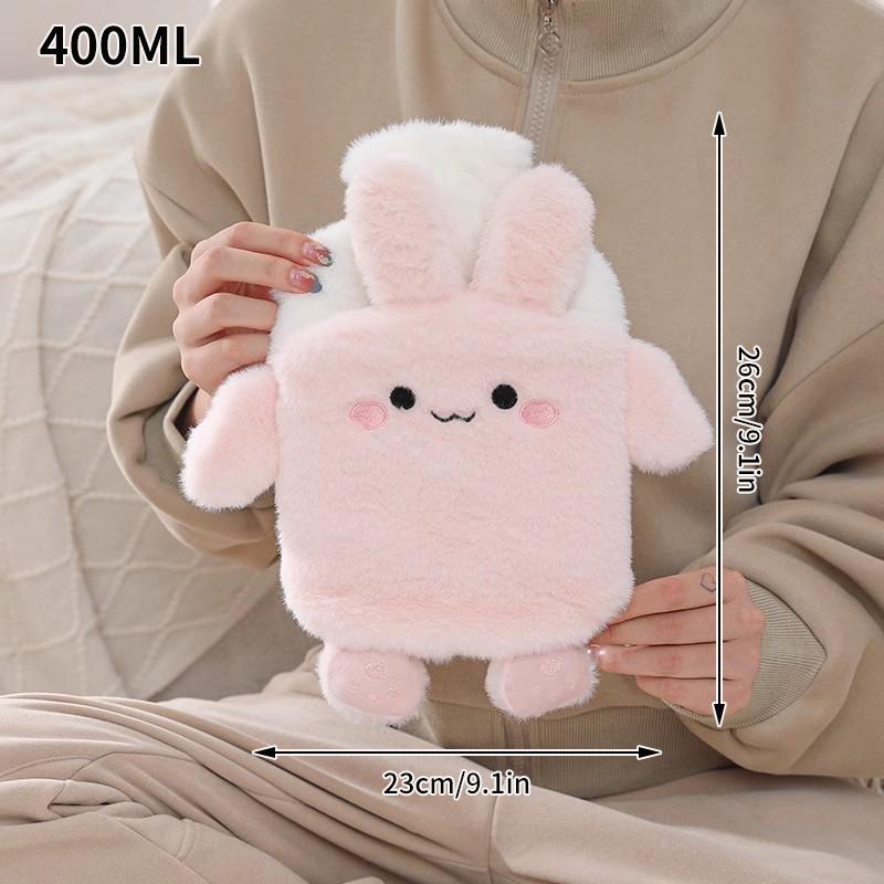 Cartoon Rabbit Panda Hot Water Plush Bags Kawaii Hot Water Bottle Cute Warm Water Bag Portable Hand Warmer with Cloth Cover