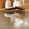 Kitchen Hanging Rack Kitchen Cabinet Paper Towel Rack High Load-bearing Metal Pot Lid Shelves Double Layered Cutting Board Shelf
