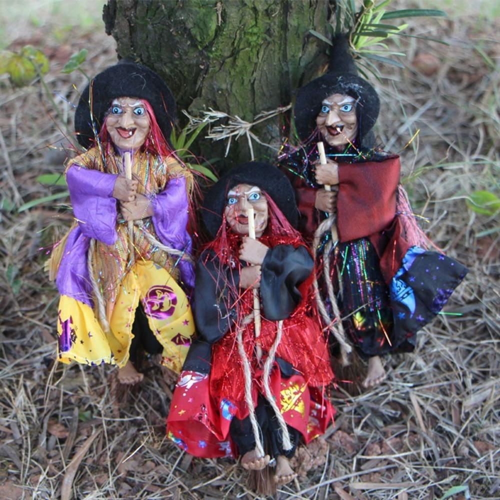 Patio Random Color Party Horror Hanging Witch Ornament Decoration Figurine Pendant