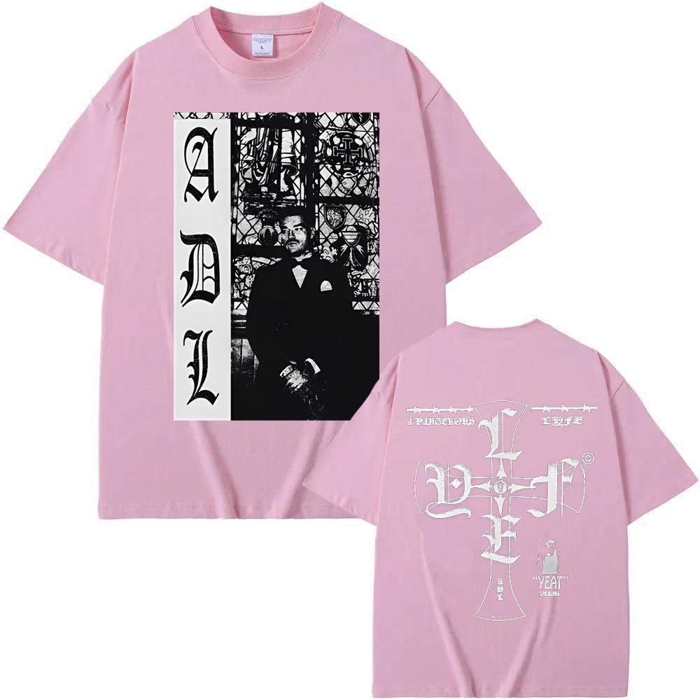 A DANGEROUS LYFE CROSS TEE 2026 new style Yeat Casual TShirt Summer T shirt High Quality Cotton Comfortable Unisex Short Sleeve