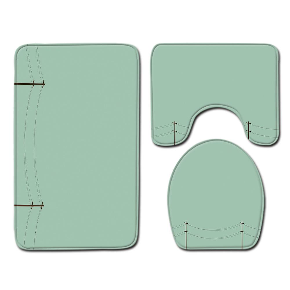 Линия Туалетный Коврик для пола Трехкомпонентный Коврик для ванной 3 предмета Придверный коврик