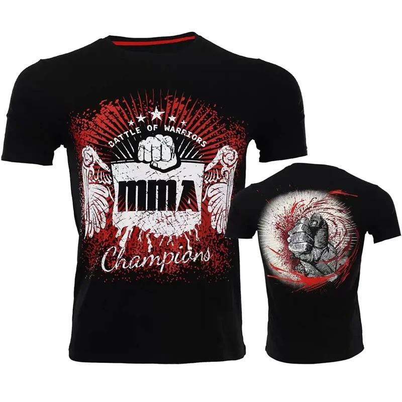 Летняя футболка с 3D муай тайским боксом и принтом, модная футболка с короткими рукавами, крутой хип-хоп