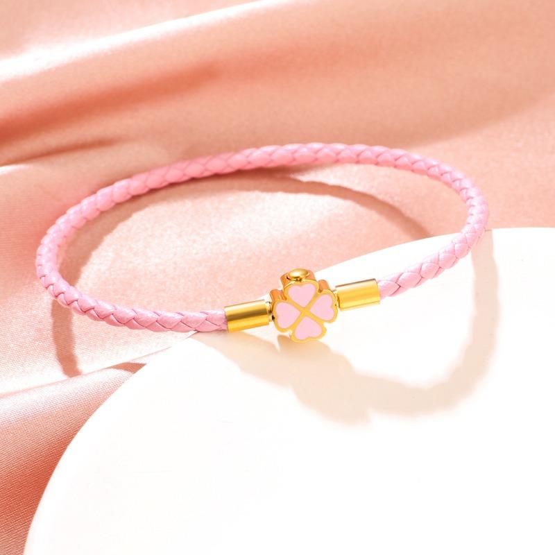 Браслет-клевер на удачу для женщин, браслет из натуральной плетеной кожи, 6 цветов, украшение для вечеринки по случаю дня рождения, рождественские подарки