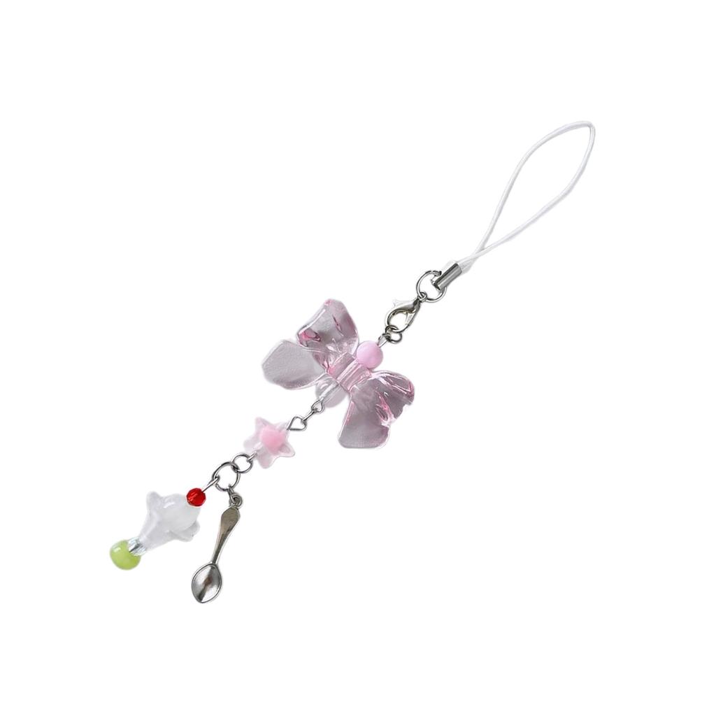 Sweet Phone Chain Strap Lanyard Ice Cream Bead Pendant Phone Charm Hangings Decoration Cute Phone Accessories