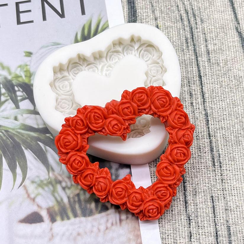 Силиконовая форма в виде сердца розы, сахарная крошка, шоколадные кексы, инструменты для украшения торта помадкой