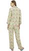 Bimba Cream Button-Down Shirt With Elastic Waist Pajama Pant 2 Pcs Pj