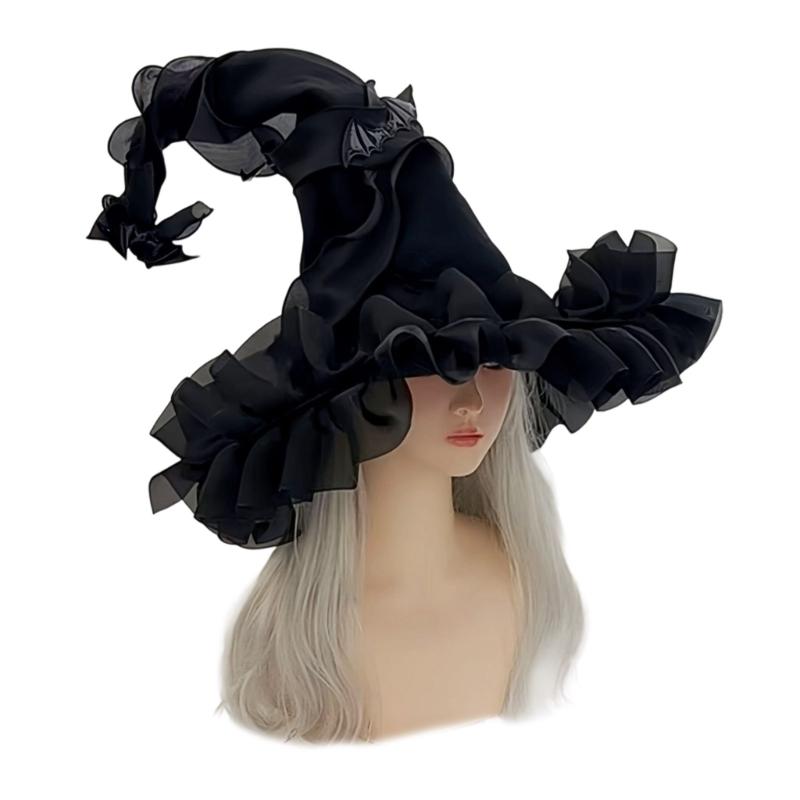 Регулируемая шляпа ведьмы, легкая, удобная ткань, эластичная лента для вечеринок на Хэллоуин, косплей-мероприятий и тематических собраний