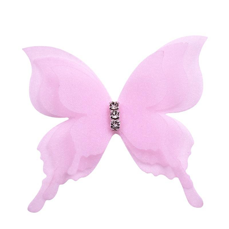 Набор из 10 градиентных 3D-бабочек из органзы со стразами для поделок DIY