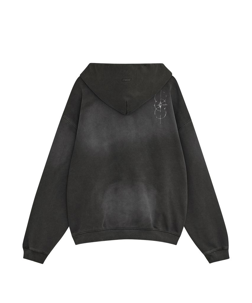Defgarments Пигментная щетка с капюшоном на молнии [Угольный]