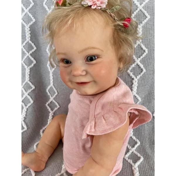 60cm Reborn Toddler Cute Girl Doll with Rooted Blonde